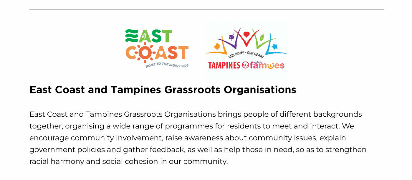 East Coast and Tampines Grassroots Organisations
